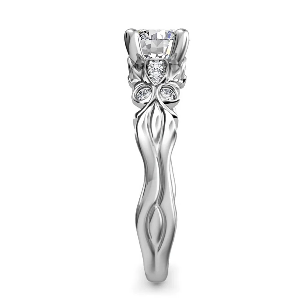 Butterfly Moissanite Vine Engagement Ring - Image 5