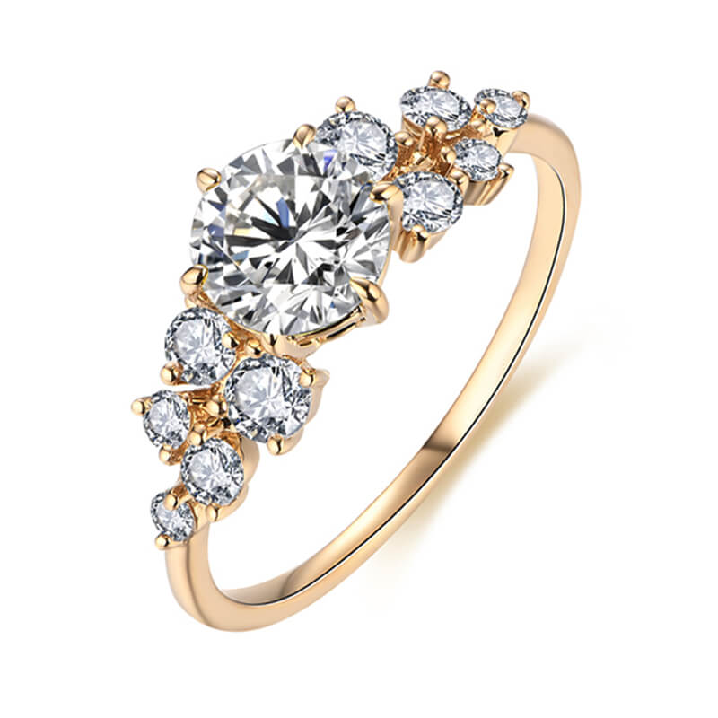 Cluster Round Moissanite Engagement Ring - Image 2
