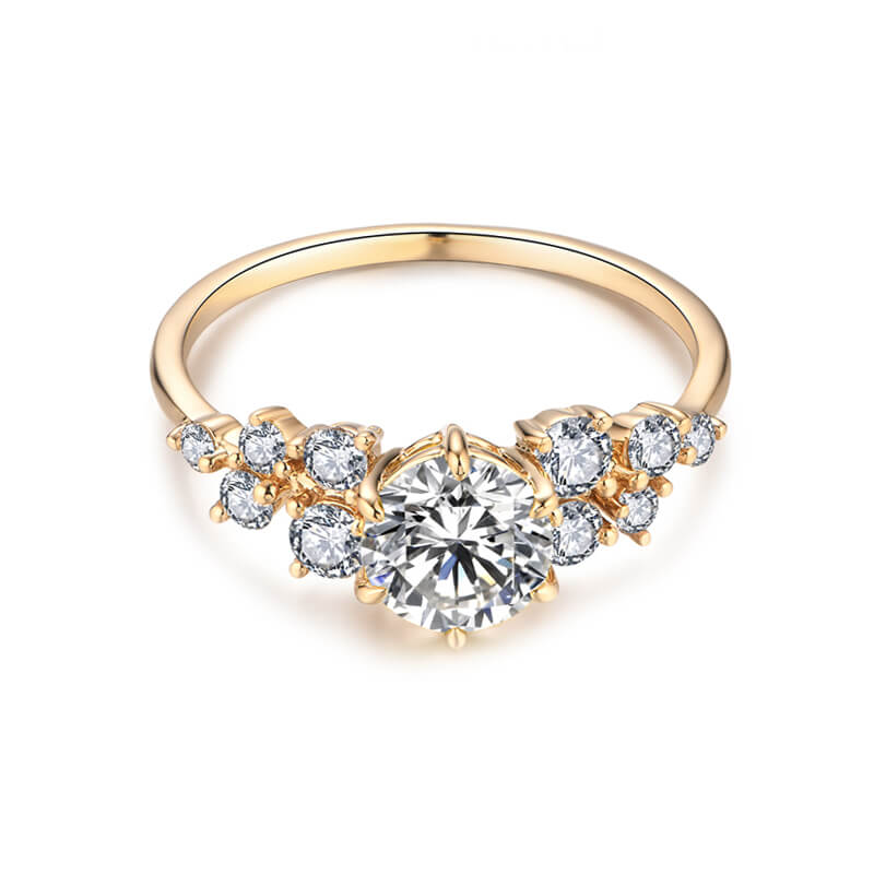 Cluster Round Moissanite Engagement Ring - Image 3