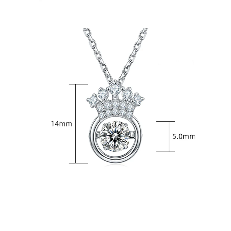 Dancing Moissanite Crown Necklace in Sterling Silver - Image 2