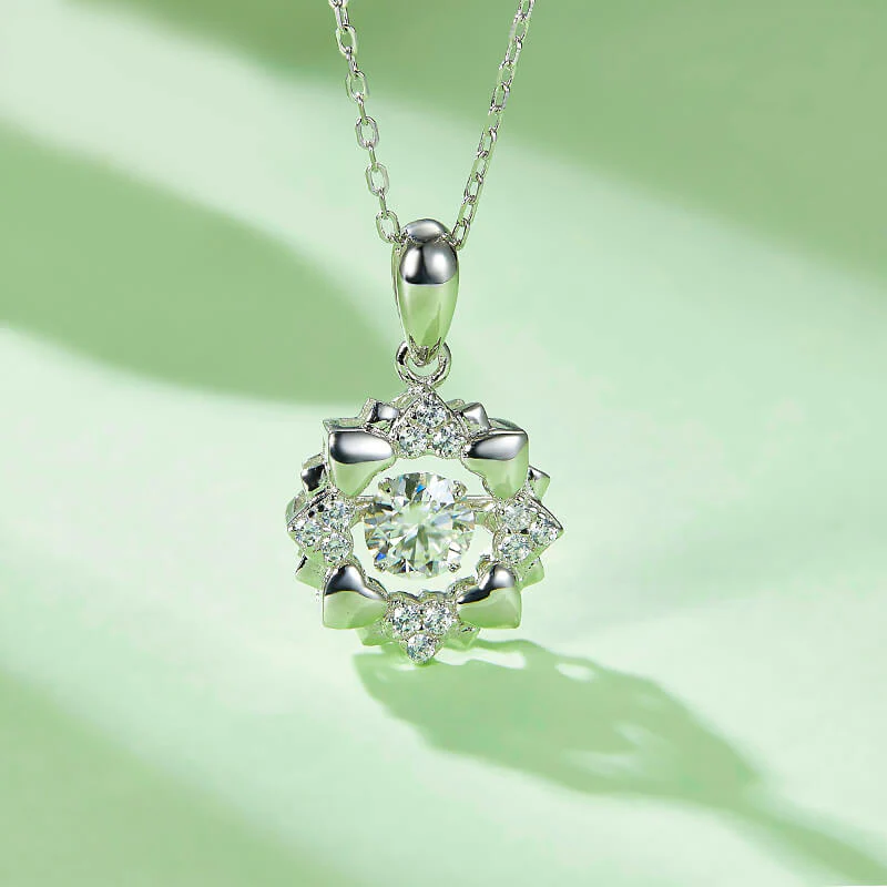 Dancing Moissanite Rejoice Stamen Necklace in Sterling Silver - Image 2
