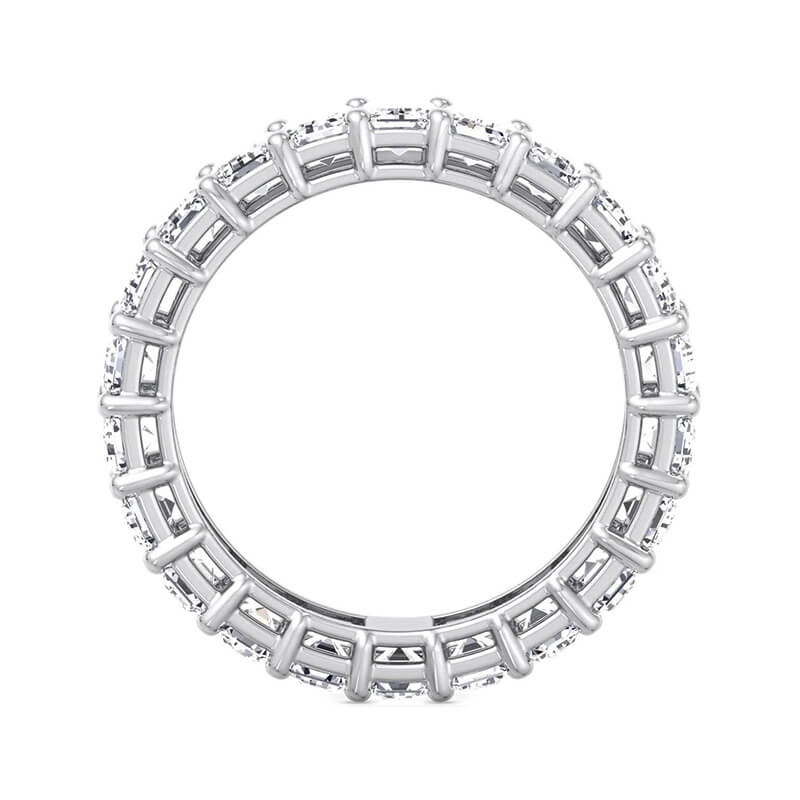 Emerald-Cut Moissanite Eternity Wedding Band Ring In Sterling Silver - Image 3
