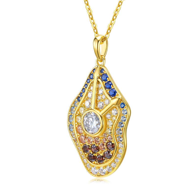 Famous Paintings "The Persistence of Memory" Inspired Moissanite Drop Necklace - Image 3