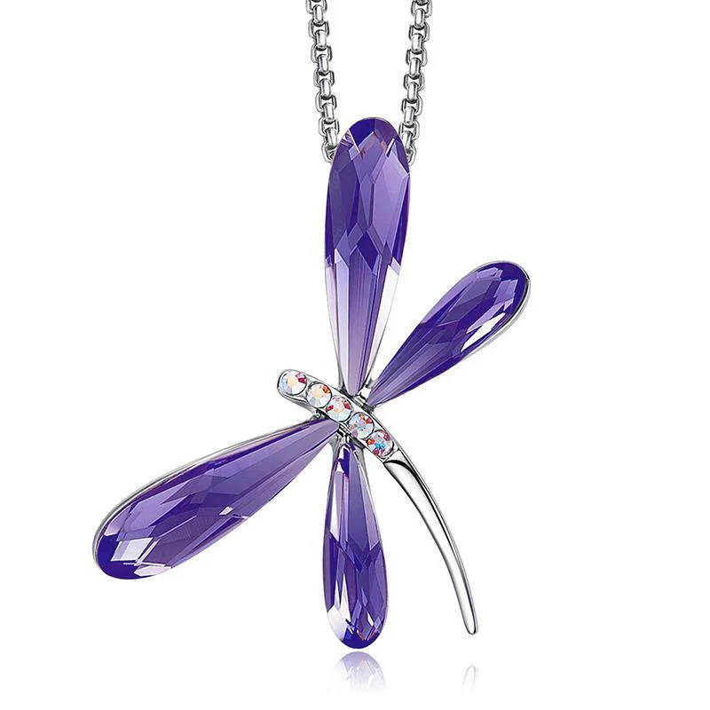 Fashion Crystal Dragonfly Necklace - Image 3