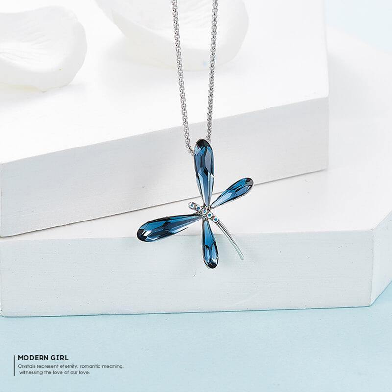 Fashion Crystal Dragonfly Necklace - Image 7