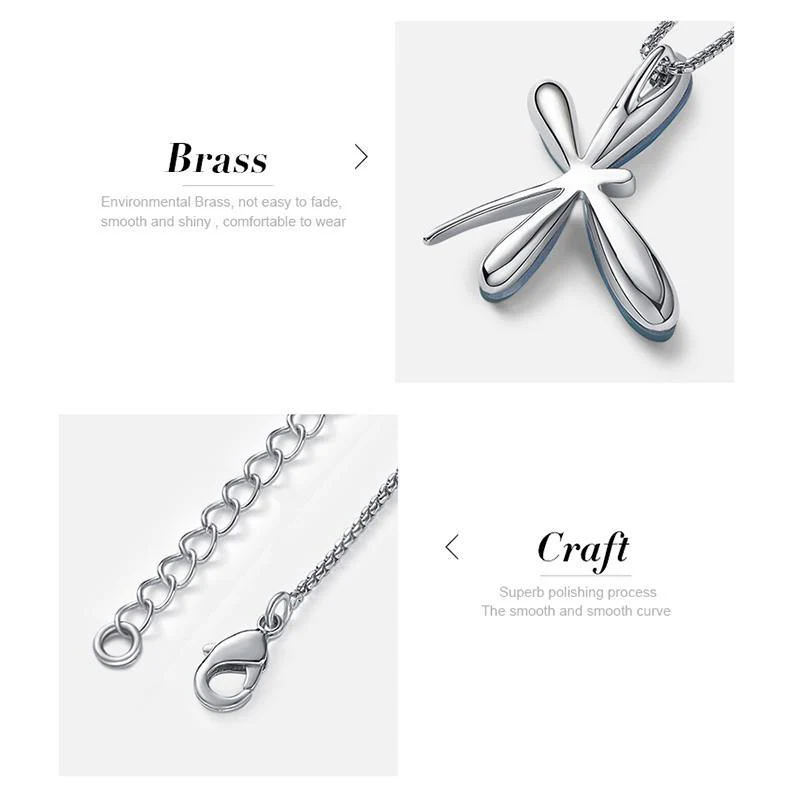Fashion Crystal Dragonfly Necklace - Image 9
