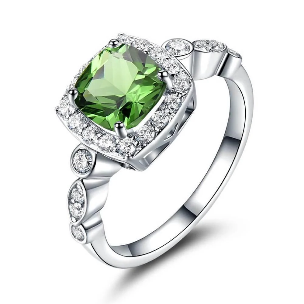 Fashionable Birthstone Sterling Silver Ring - Image 16