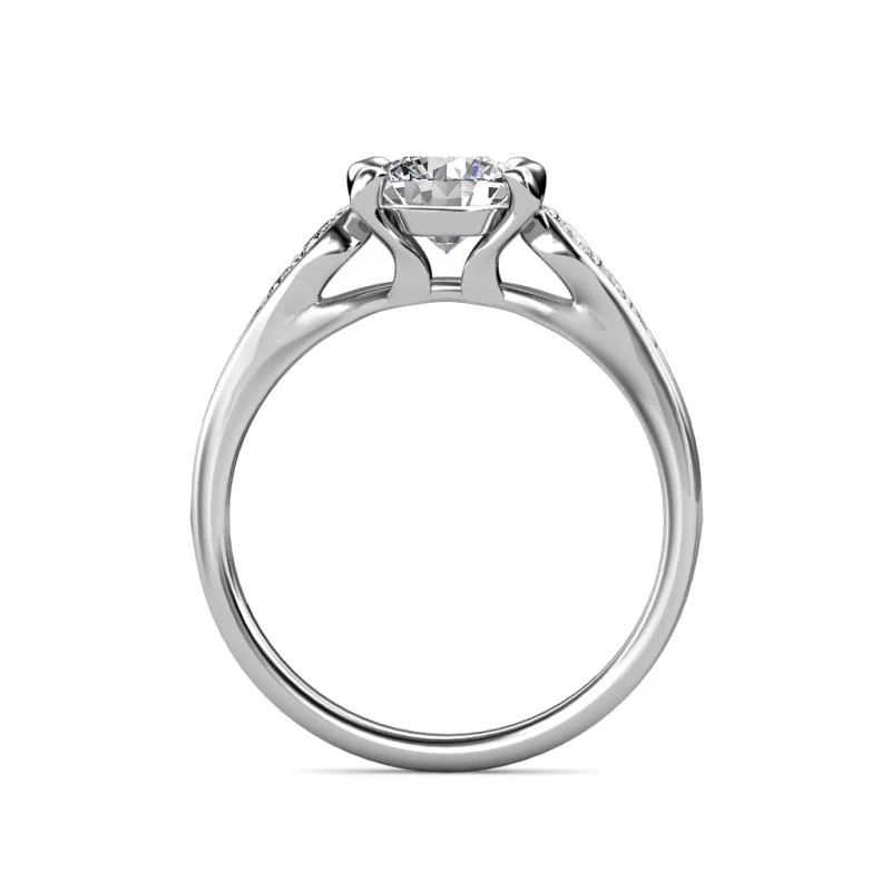 Half Bezel Moissanite Channel Set Engagement Ring - Image 3