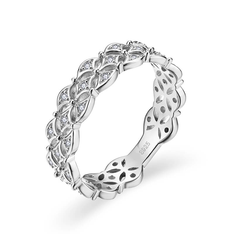 Braid Moissanite Eternity Wedding Band Ring - Image 3