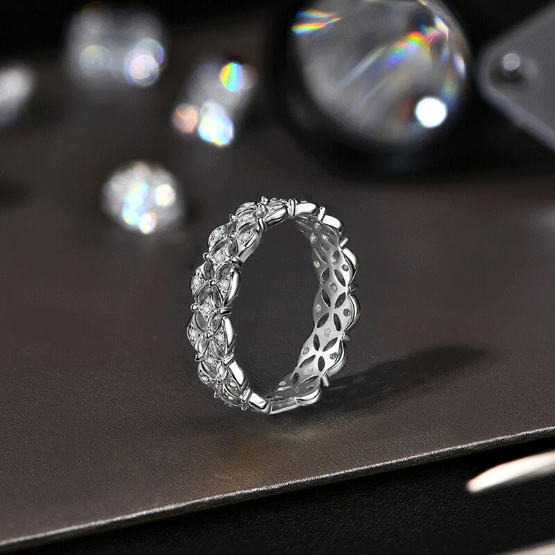 Braid Moissanite Eternity Wedding Band Ring - Image 4
