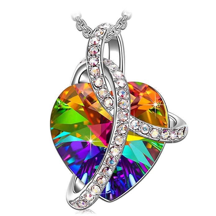 Love Heart Crystal Pave Necklace - Image 11