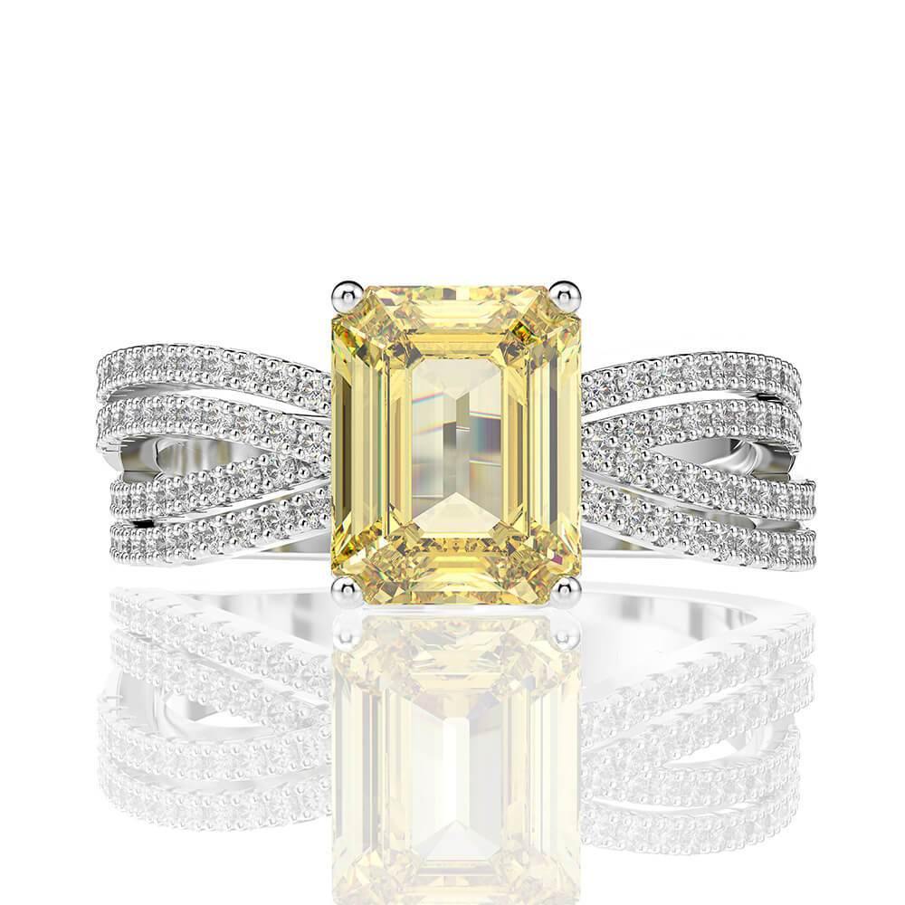 Luxury Baguette Gemstone Sterling Silver Ring - Image 3