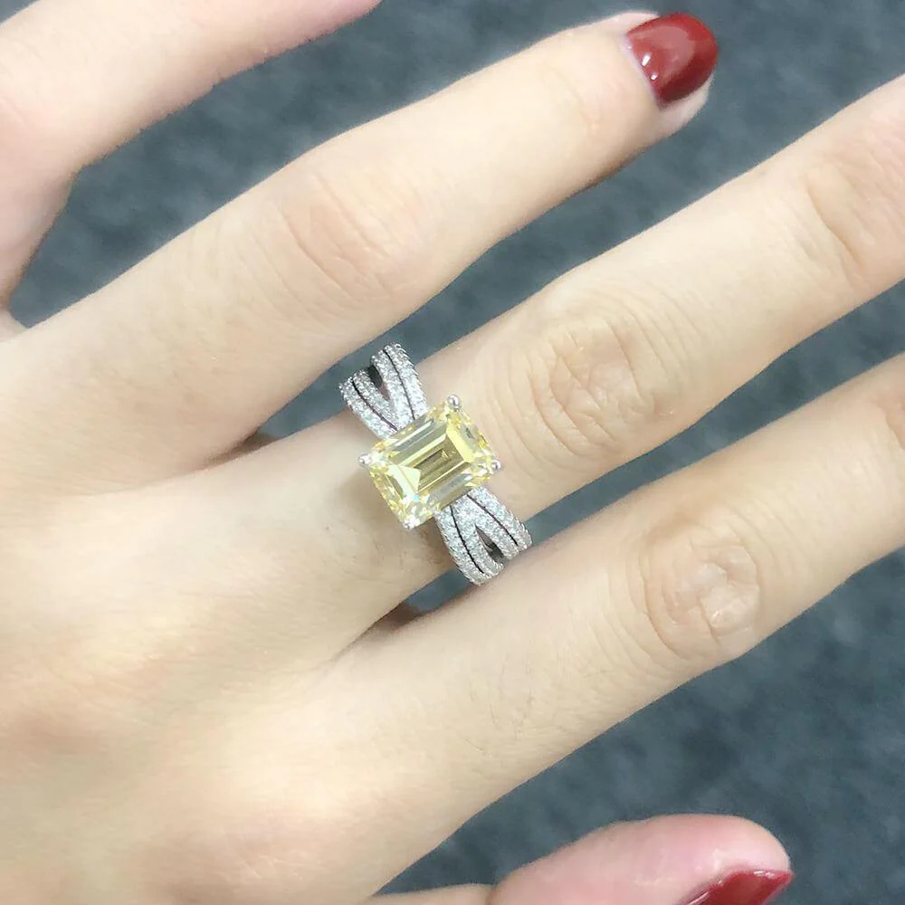 Luxury Baguette Gemstone Sterling Silver Ring - Image 6