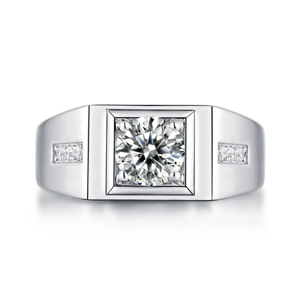Moissanite Series Sterling Silver Ring For Men ONE SIZE Adjustable - Image 6