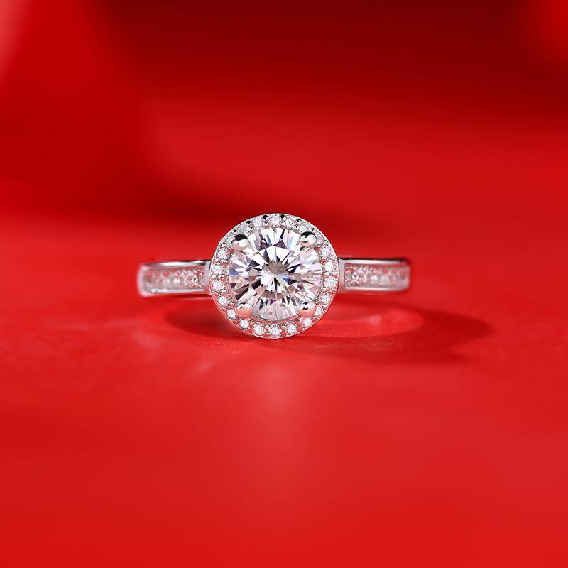 Moissanite Series Sterling Silver Ring For Women ONE SIZE Adjustable - Image 3