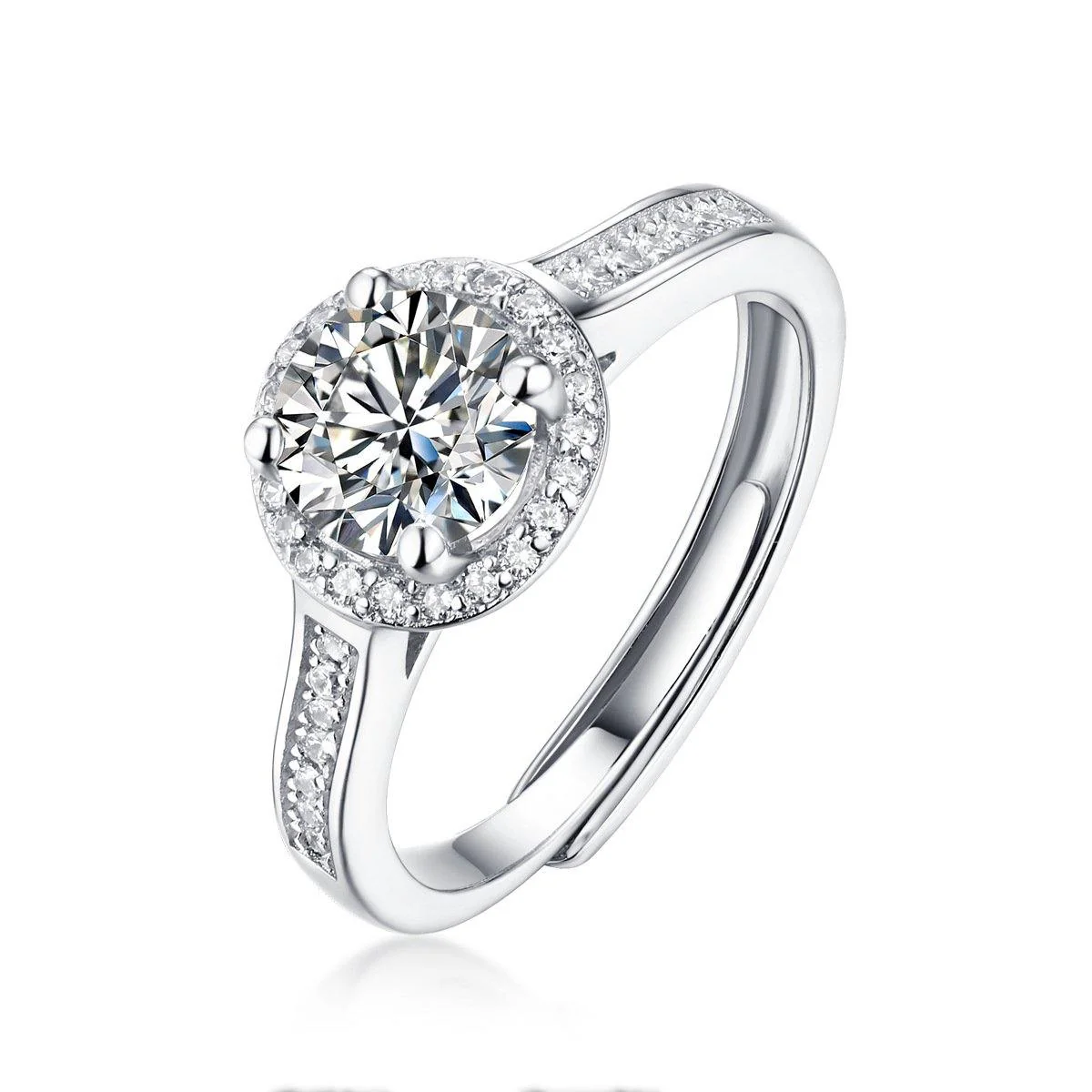Moissanite Series Sterling Silver Ring For Women ONE SIZE Adjustable - Image 5