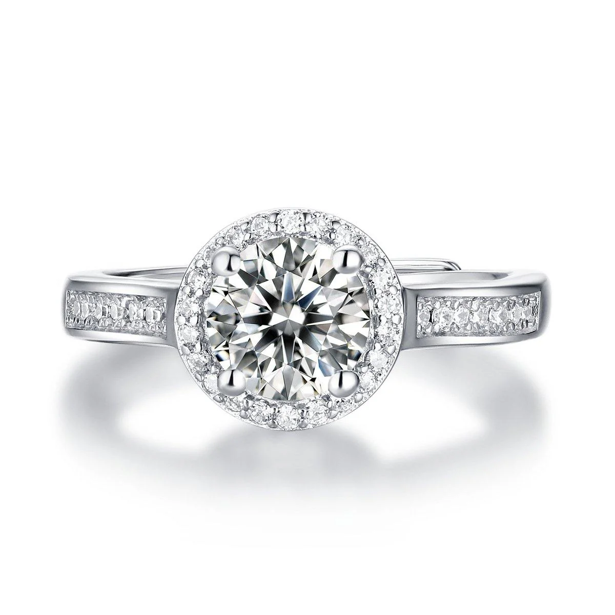 Moissanite Series Sterling Silver Ring For Women ONE SIZE Adjustable - Image 6
