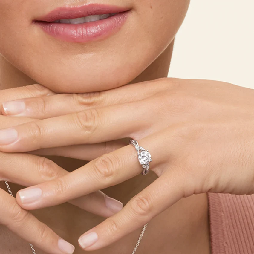 Moissanite Twisted Vine Trellis Engagement Ring - Image 2