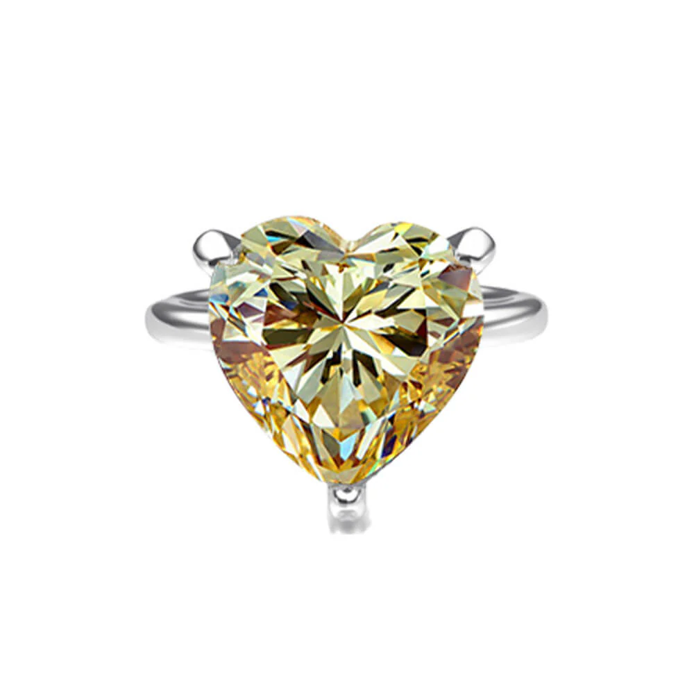 Solitaire Heart Cut Sapphire Sterling Silver Ring - Image 8