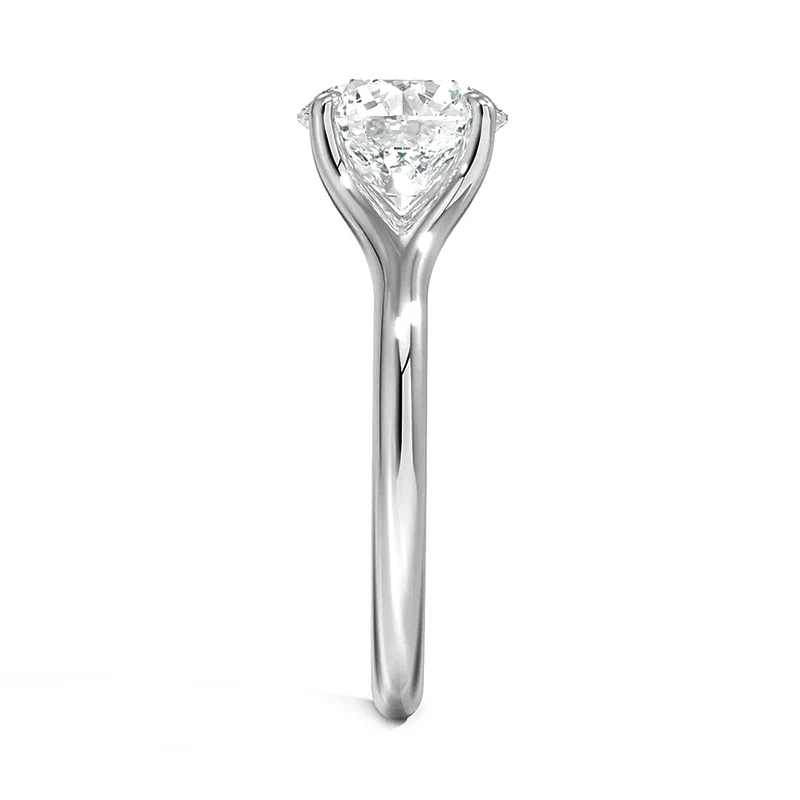 Solitaire Round Moissanite Petite Split Shank Engagement Ring - Image 3