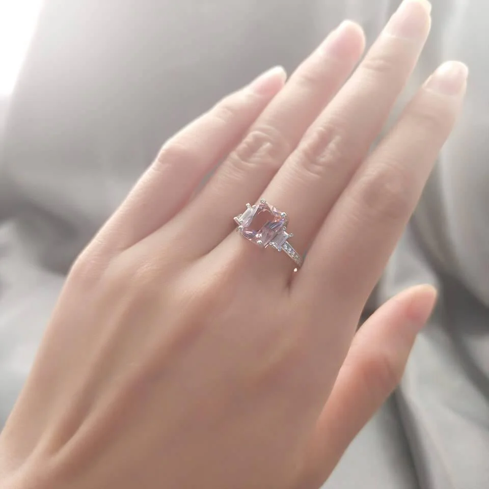 Square Birthstone Sterling Silver Ring - Image 11