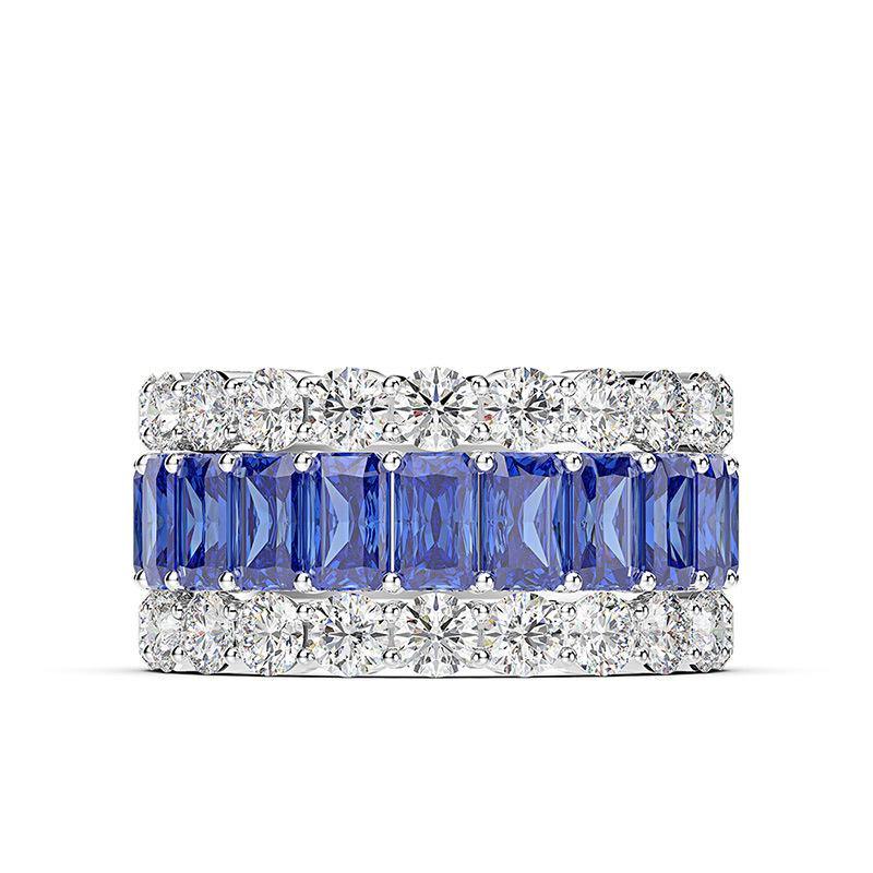 Stackable Square zirconia sterling silver Eternity Wedding Band Ring - Image 5