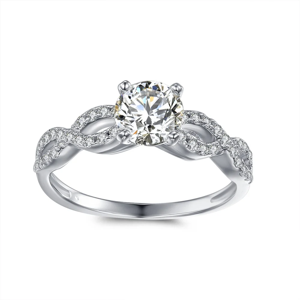 Twisted Infinity Moissanite Pave Engagement Ring - Image 2