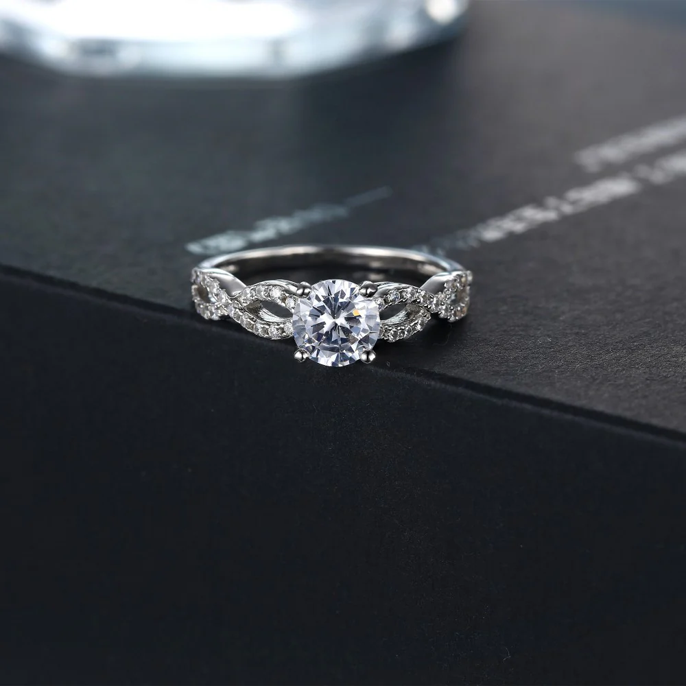 Twisted Infinity Moissanite Pave Engagement Ring - Image 6