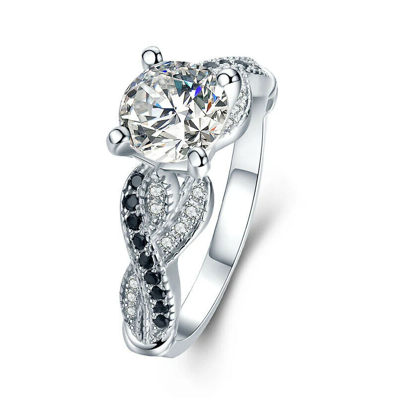 Twisted Vine Moissanite Pave Engagement Ring - Image 2
