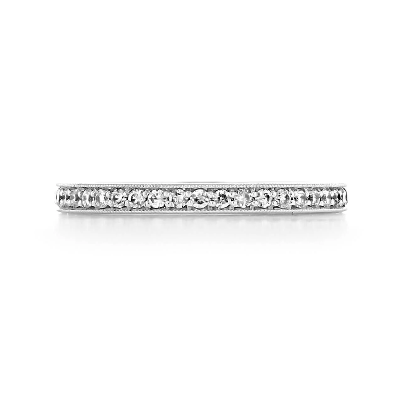 Vintage Pave Moissanite Eternity Wedding Band Stackable Ring - Image 8